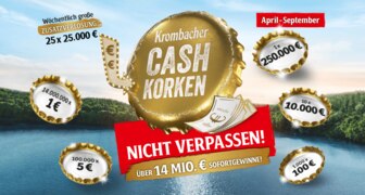 Krombacher Cash-Korken - Sofortgewinne und mehr von April bis September 2022