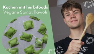 Kochen mit herbifoods - Rezept für vegane Spinat Ravioli mit Salbei