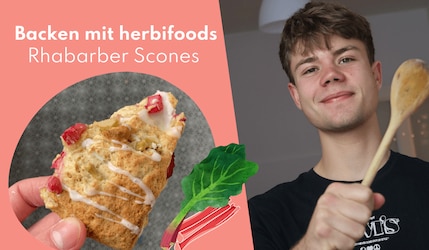 Backen mit herbifoods - Leckere Rhabarber Scones zum Osterbrunch!