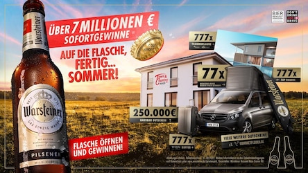 Warsteiner Kronkorken-Gewinnspiel: 2022 warten über 7 Millionen Euro Sofortgewinne