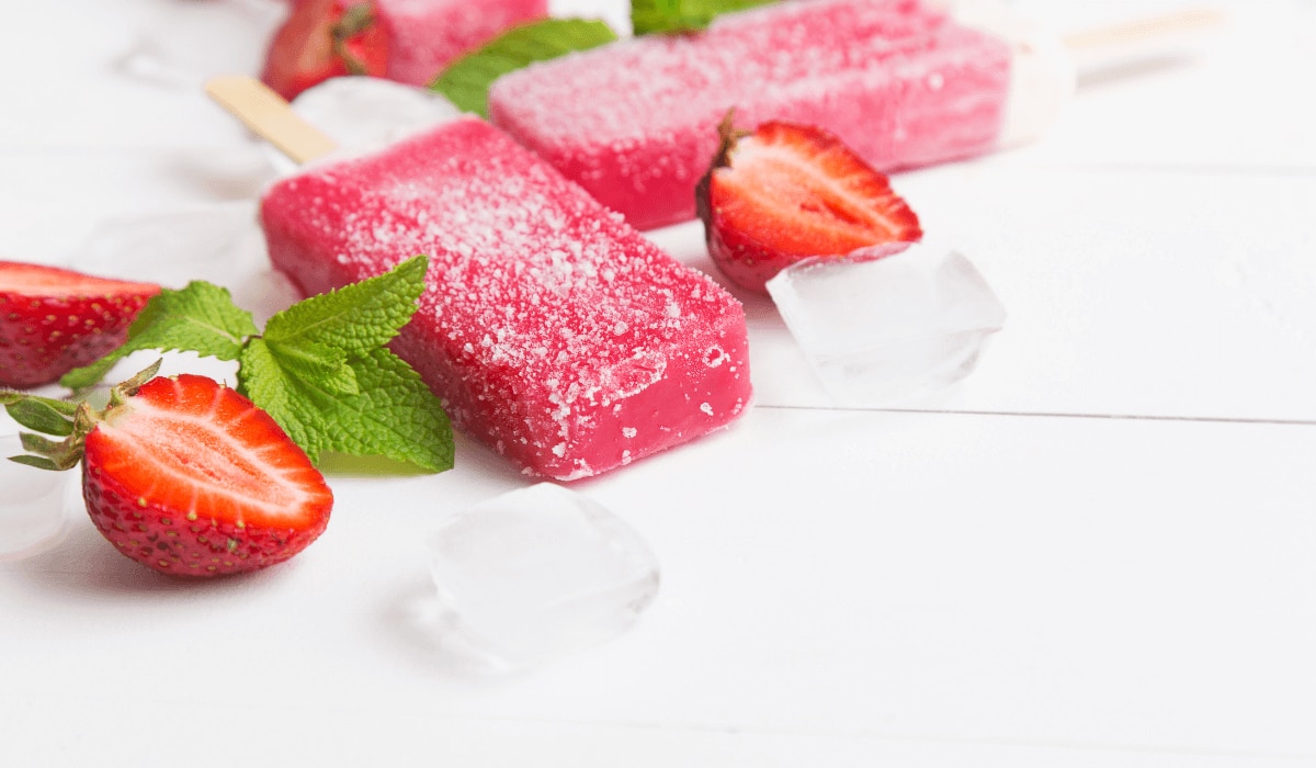 Erdbeer Popsicle Eis