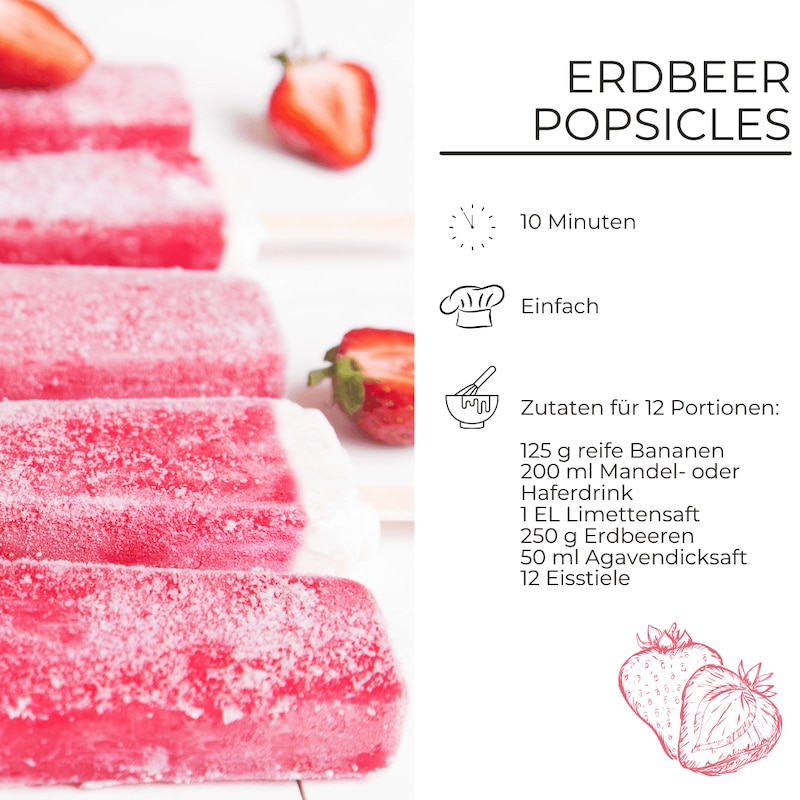 Erdbeer Popsicle Zutatenliste