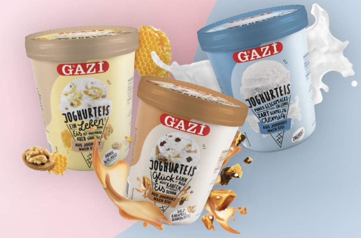 Gazi Eis Joghurt, Walnuss Honig, Salzkaramell Schokowaffel
