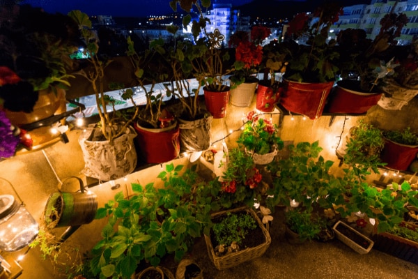 Lichterketten Balkon