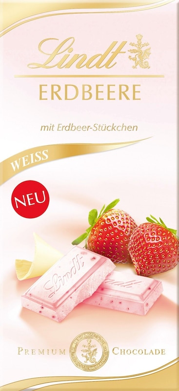 Lindt Weiße Erdbeere Tafel