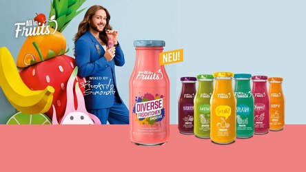 Diverse Früchtchen Smoothei von Riccardo Simonetti und All in Fruits bei Edeka