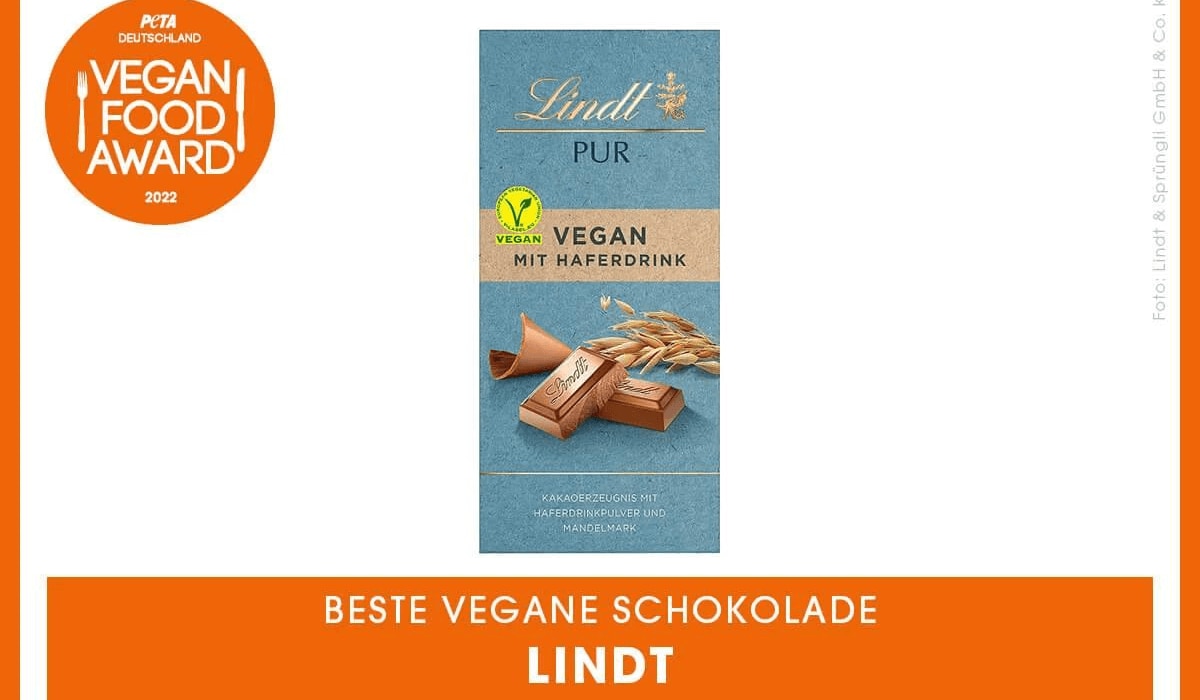 Lindt vegane Schokolade Peta Food Award
