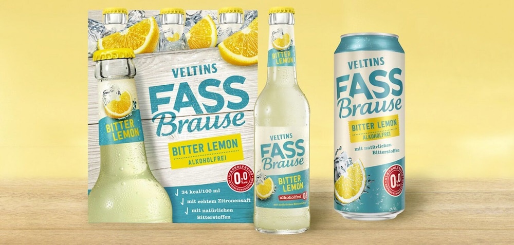 Veltins Fassbrause Bitter Lemon ohne Chinin