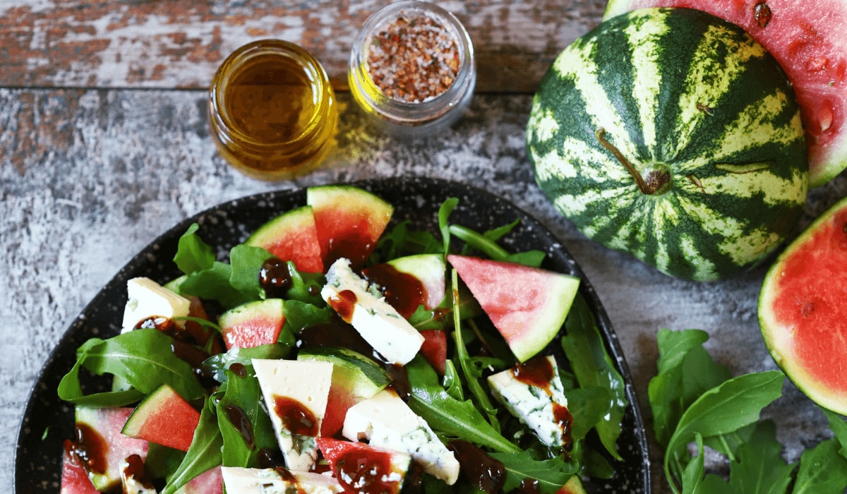Wassermelonensalat mit Kräuterfeta