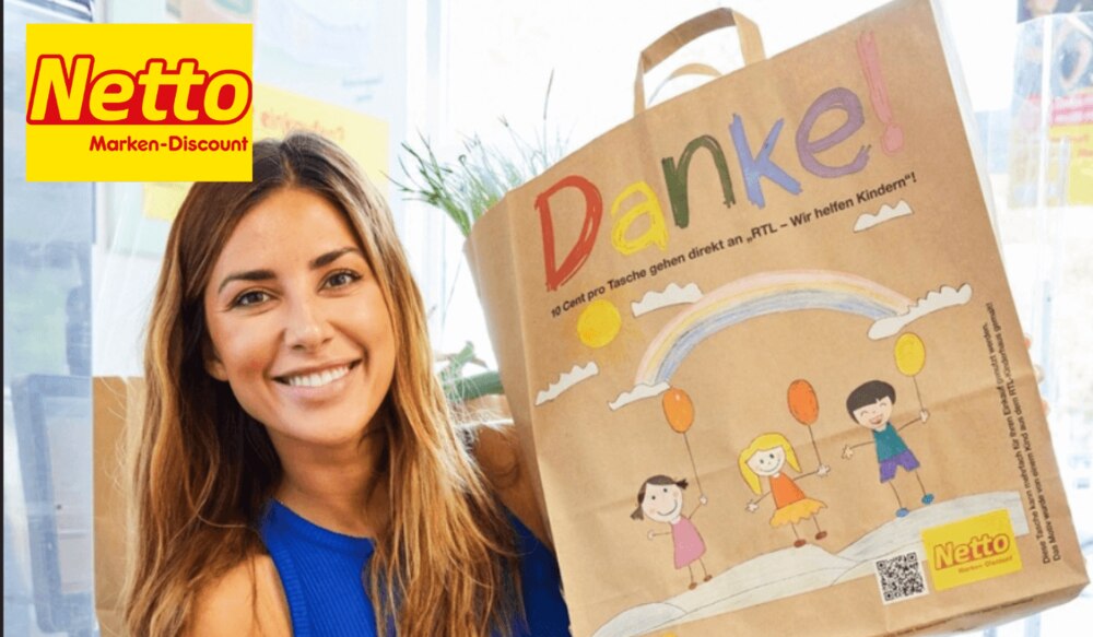 Charity-Bag von Netto - Spendentasche zur Hilfe benachteiligter Kinder