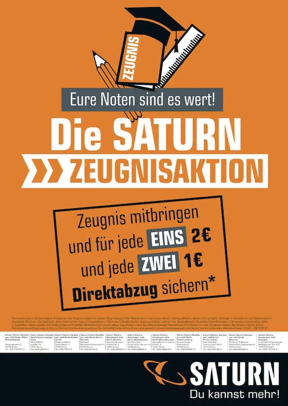 Saturn Zeugnisaktion Berlin 2022