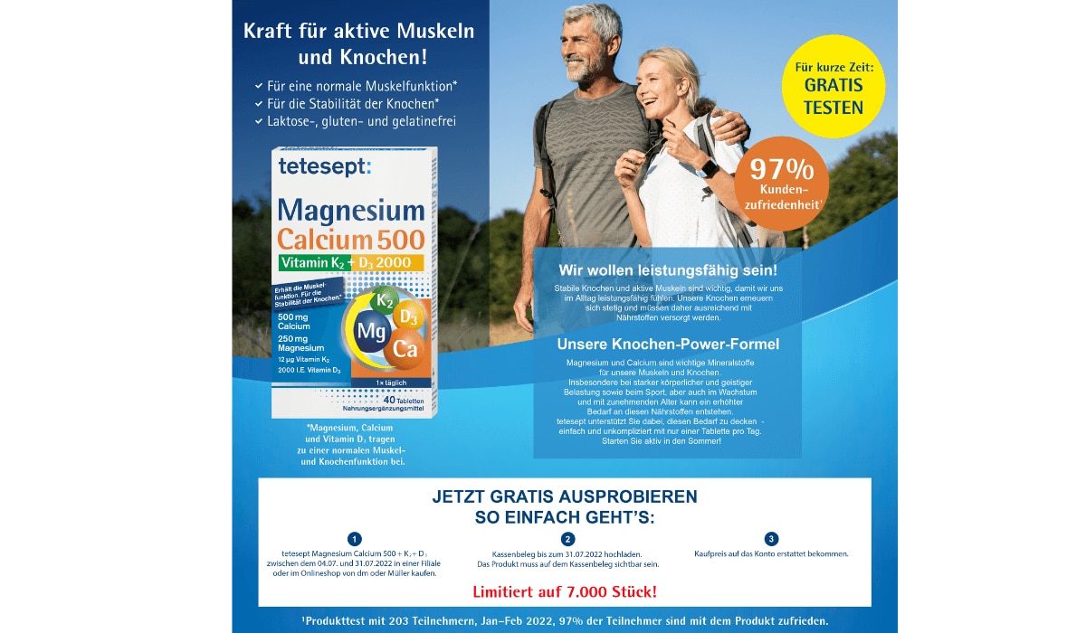 Tetesept Gratis testen Aktion