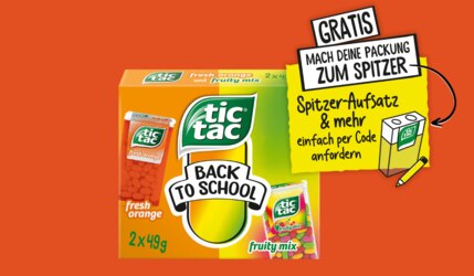 tic tac Back to School Aktion: Mach deine Packung zum Anspitzer