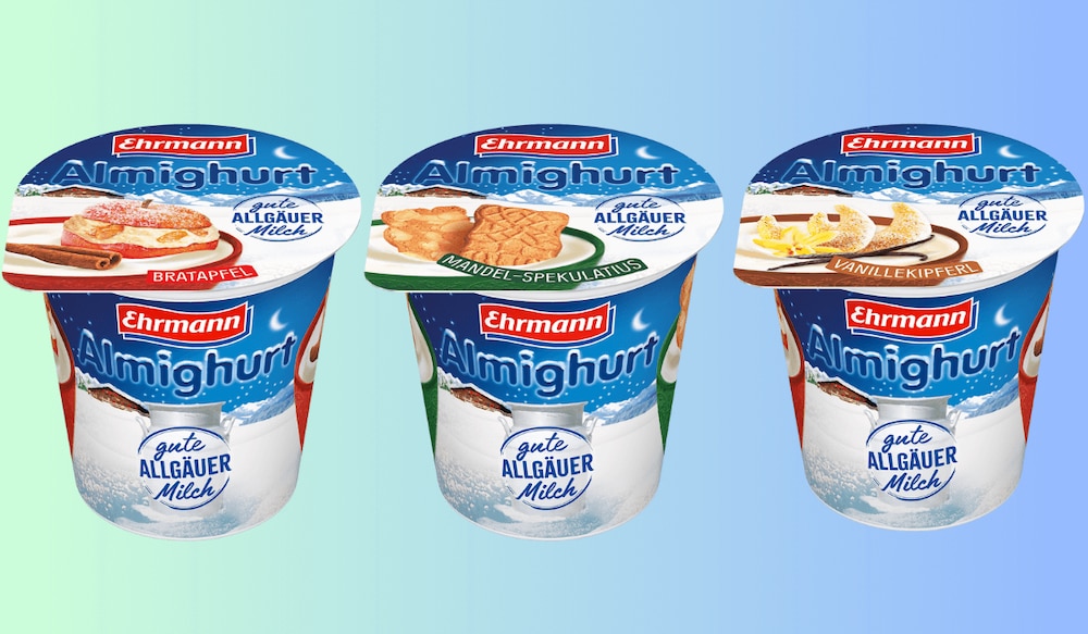 Almighurt Winter Edition vor blauem Hintergrund