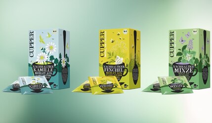 Die nachhaltigen Cupper Teas Bio-Kräuter-Medleys Minze, Kamille und Fenchel sind da