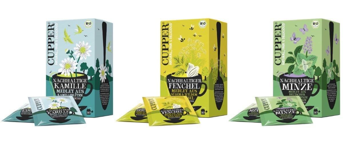 Cupper Tea nachhaltige Sorten Minze, Kamille, Fenchel