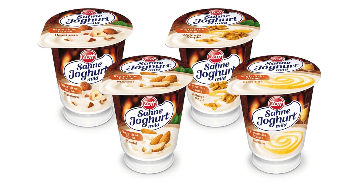 Zott Sahne Joghurt Winterliche Träume Sorten