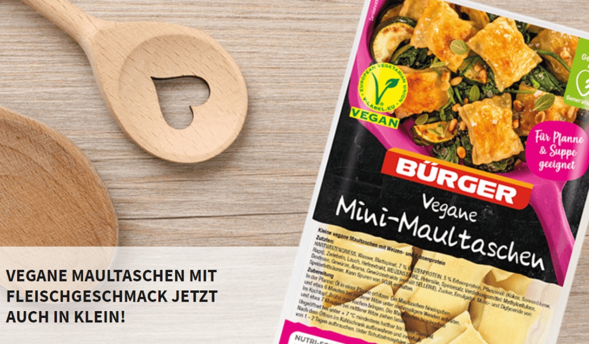 Neu im Supermarkt: Bürger Vegane Mini-Maultaschen
