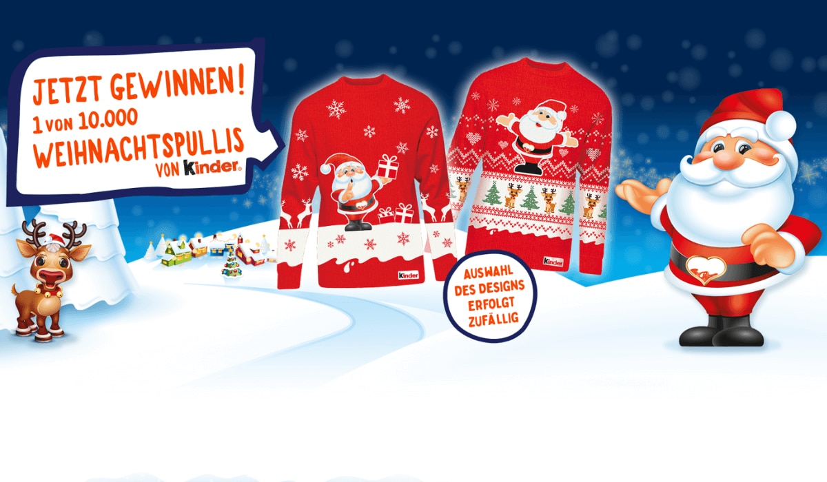 Weihnachtspulli von kinder Gewinnspiel