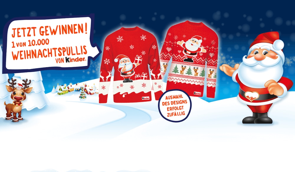 Weihnachtspulli von kinder Gewinnspiel