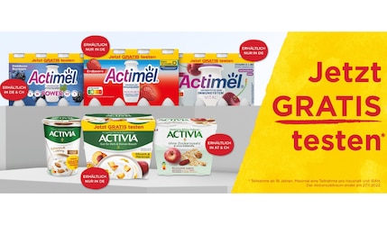 Jetzt gratis testen: Actimel oder Activia von Danone