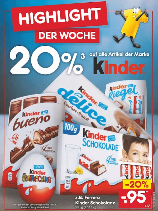 Angebot: 20 % auf kinder Produkte bei Netto MD