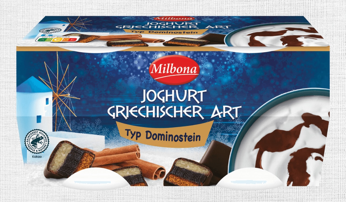 Griechischer Joghurt mit Dominostein-Geschmack