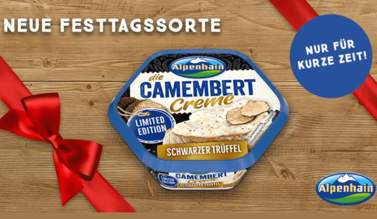 Nur für kurze Zeit: Alpenhain Camembert Creme Schwarzer Trüffel