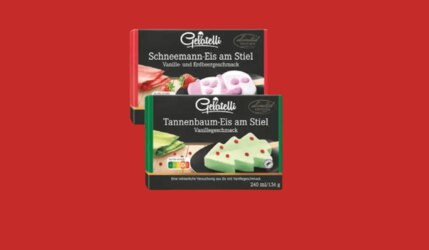 Rentier-, Schneemann- & Tannebaum-Eis von Gelatelli bei Lidl