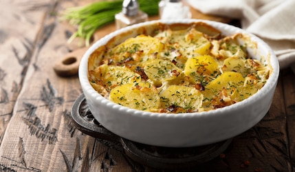 Rezept für Kartoffel-Schinken-Gratin