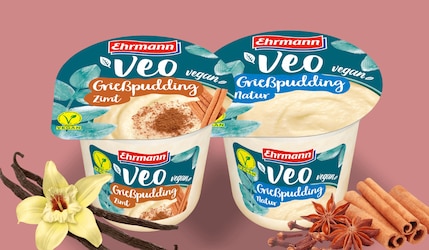 Ehrmann Veo Grießpudding Vegan - Neu in Natur & Zimt