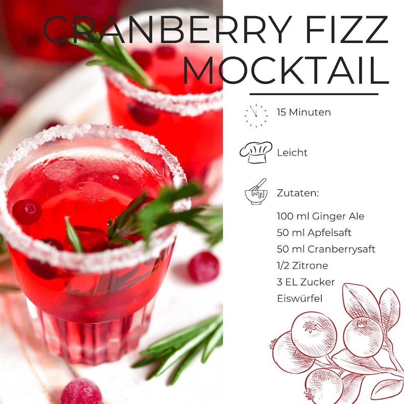 Cranberry Fizz Mocktail
