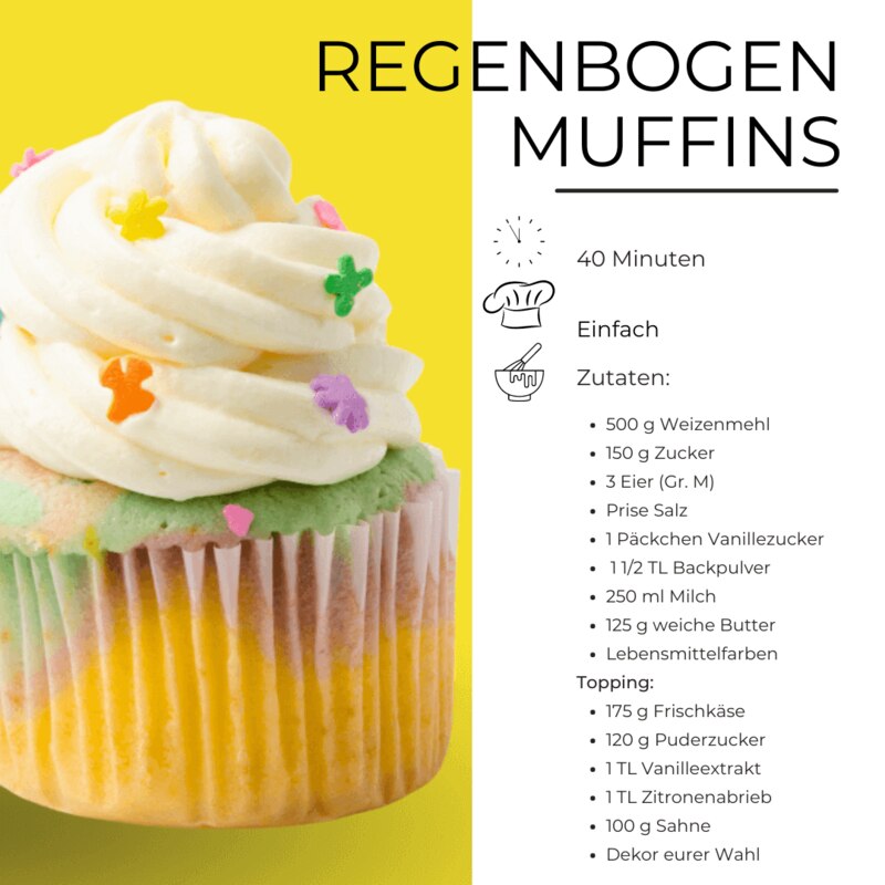 Regenbogen Muffins