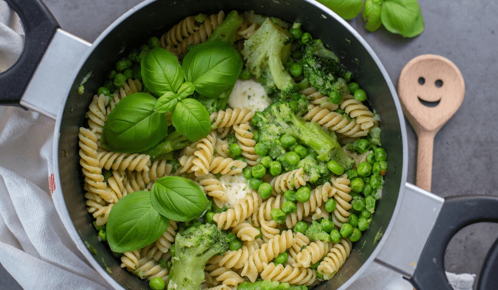 Rezept für One Pot Erbsenpasta