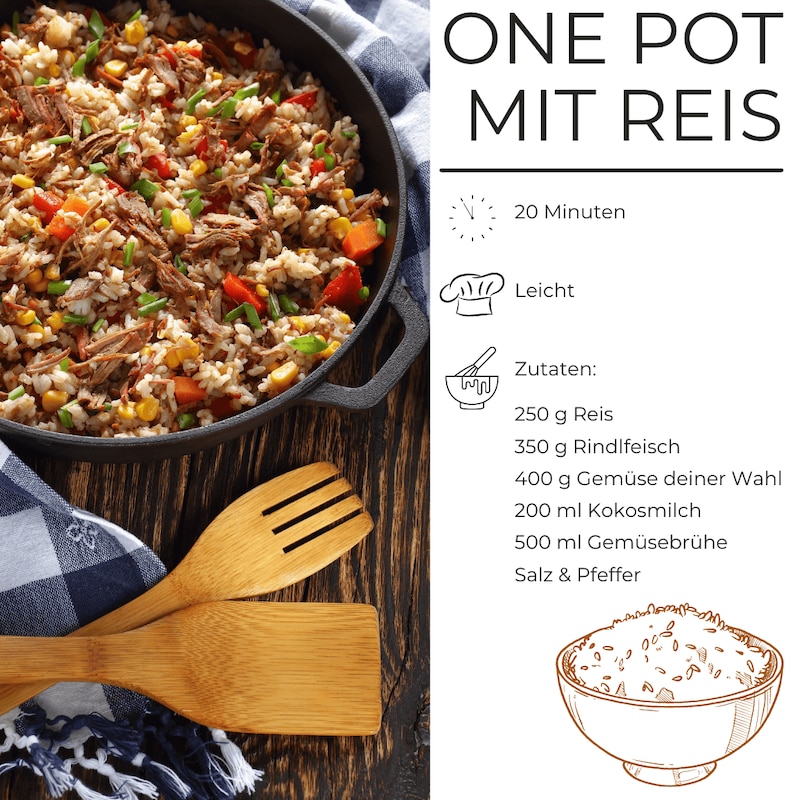 Reis und Rind One Pot