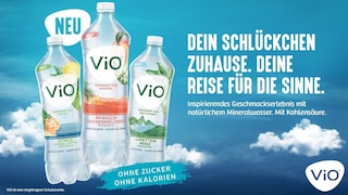 ViO Wasser mit Geschmack Limetten Minze,Zitrus,Pfirsich Wassermelone