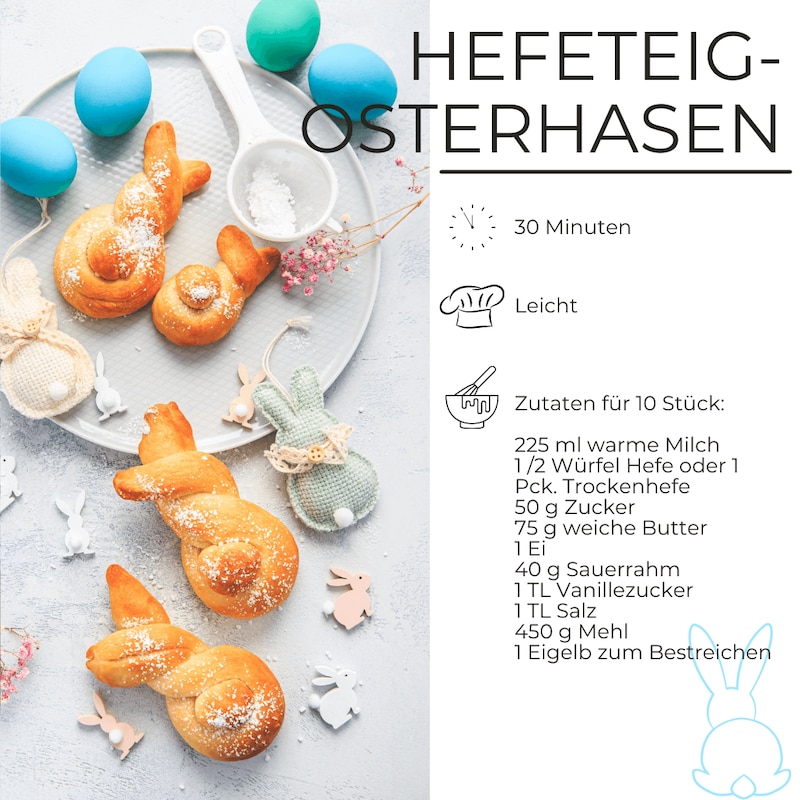 Hefeteig-Osterhasen Zutaten