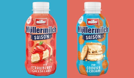 Müllermilch Saison Cookies & Cream und Strawberry Cheesecake