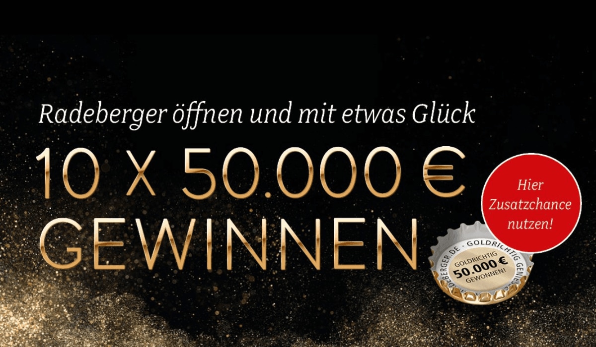 Radeberger Kronkorken-Gewinnspiel 2023: 10 x 50.000 Euro