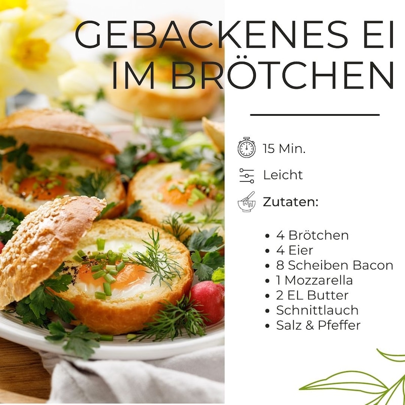 Zutaten Ei im Brötchen gebacken