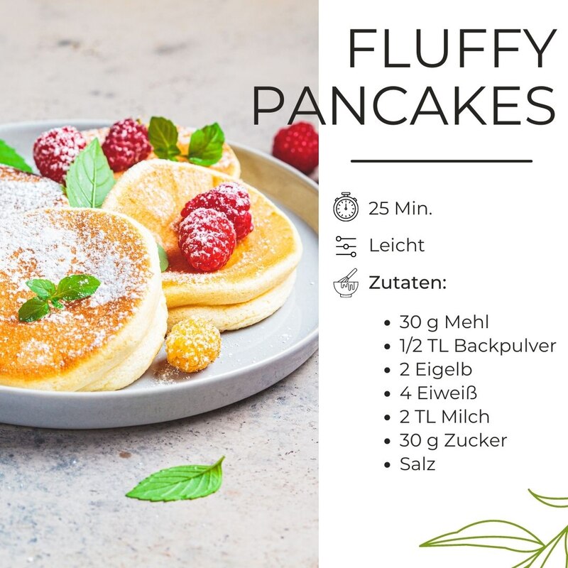 Zutaten für fluffige Pancakes