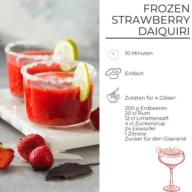 Frozen Erdbeer Daiquiri Zutatenliste