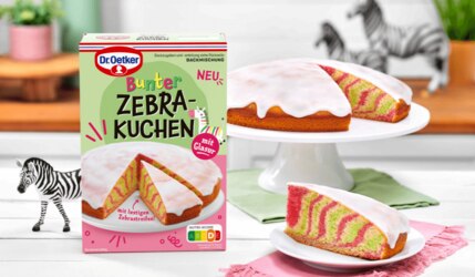 Dr. Oetker Backmischung Bunter Zebrakuchen - der Sommer wird farbenfroh!