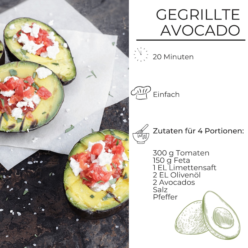 Gegrillte Avocado Zutaten