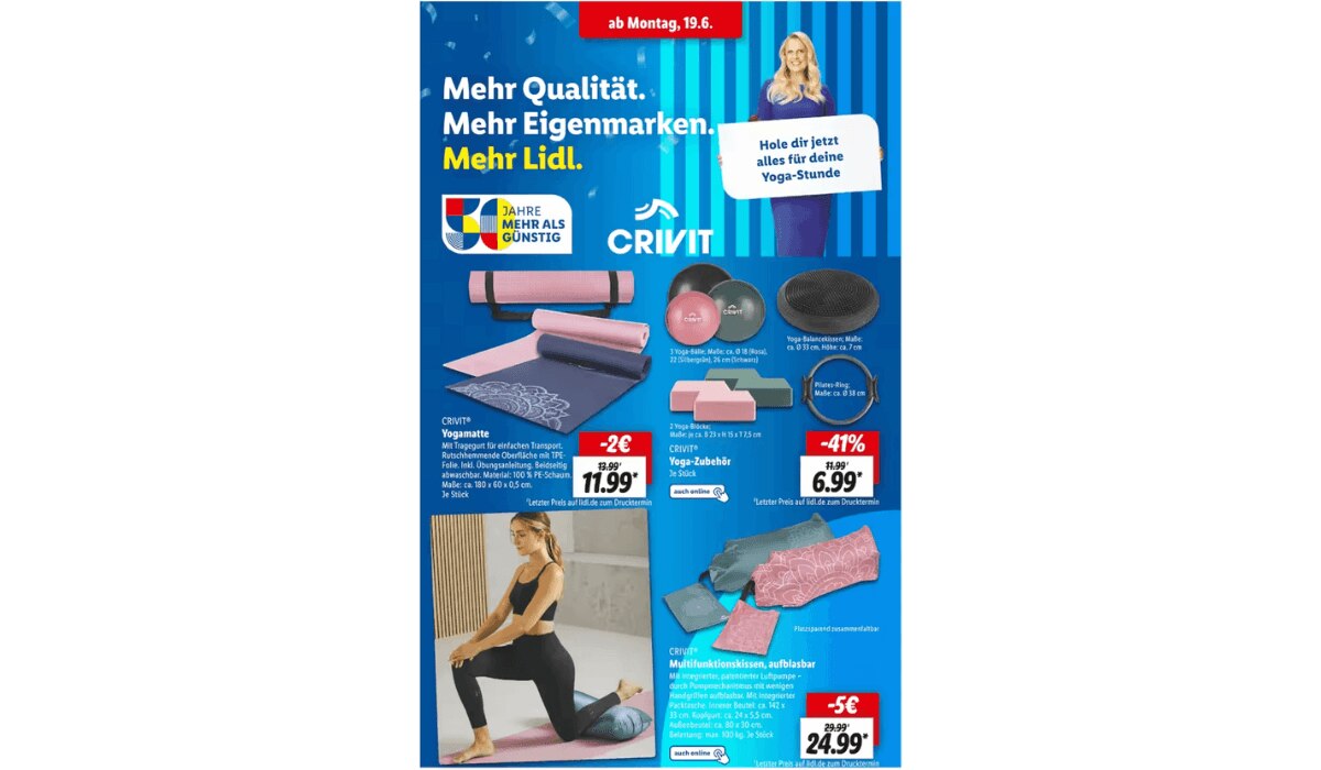 Lidl Prospekt Yoga-Artikel