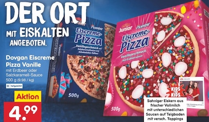 Plombir Eiscreme-Pizza in 2 Sorten