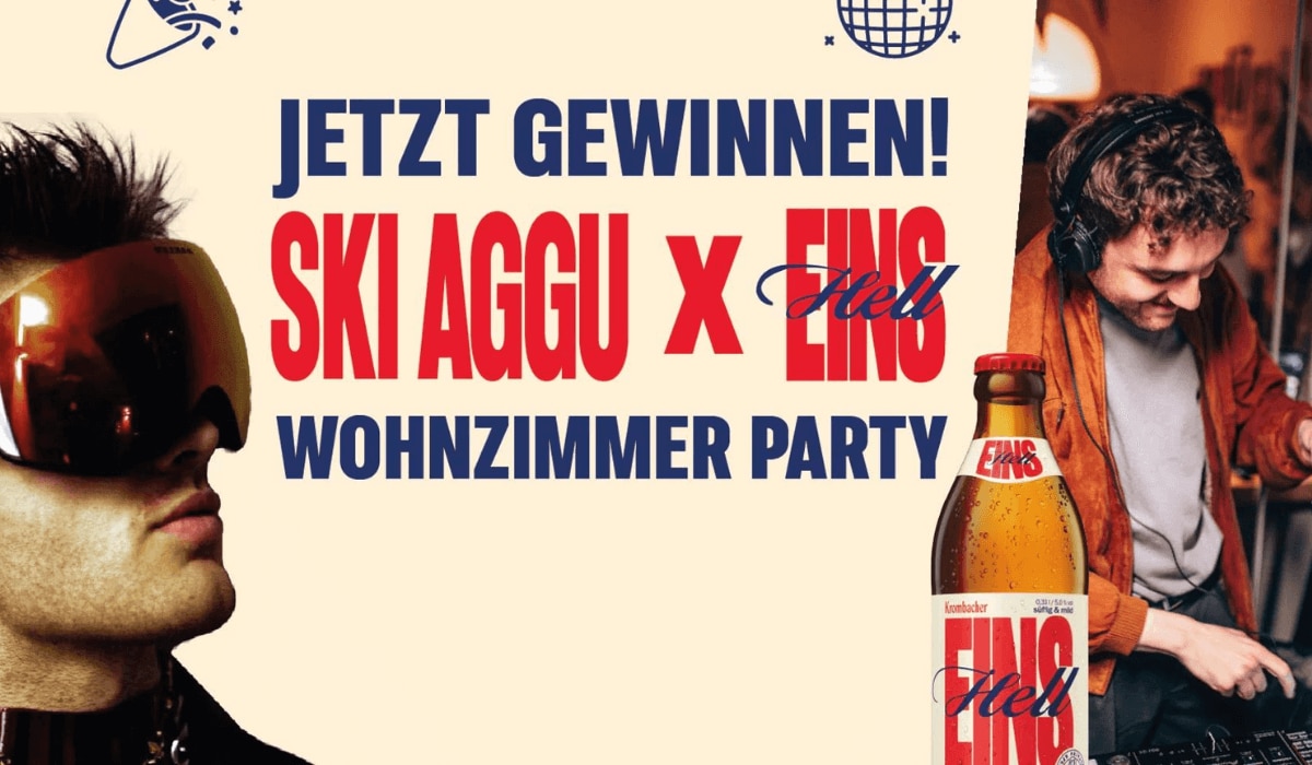 Krombacher EINS Hell x Ski Aggu: Gewinnspiel zur exklusiven Wohnzimmer-Party