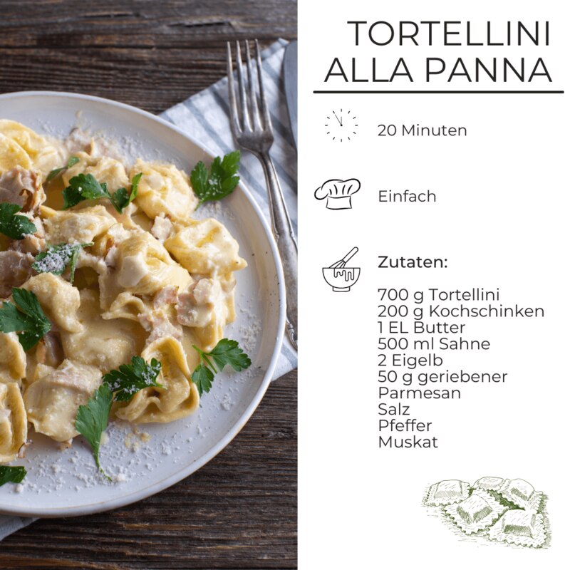 Zutaten für Tortellini alla Panna
