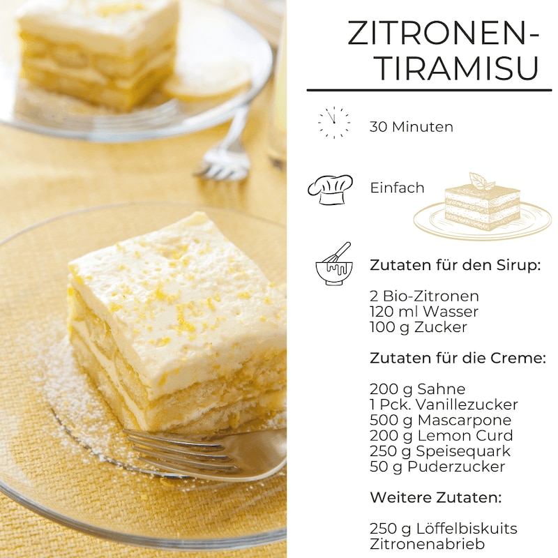 Zutaten für Zitronen Tiramisu