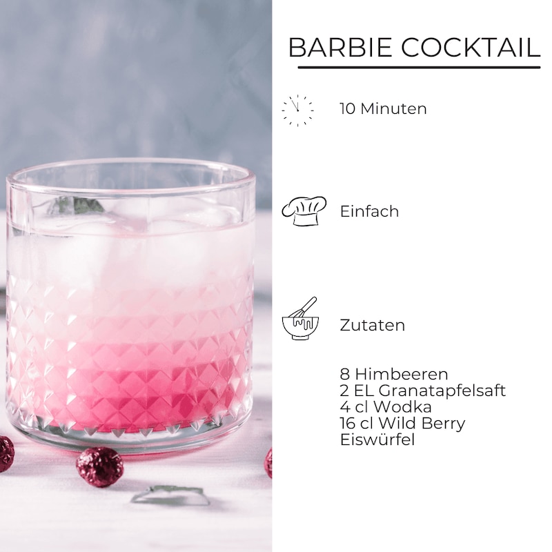 Zutaten für Barbie Cocktail